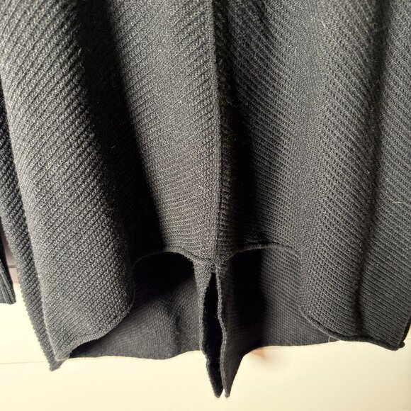 Leo & Ugo Black Quarter Zip Wool Blend 3/48 - Picture 4 of 8